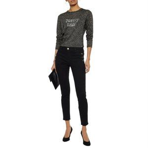 J‎ Brand Jeans Women’s Size 30 US Black Denim Zion Vanity Sailor Buttons Cropped